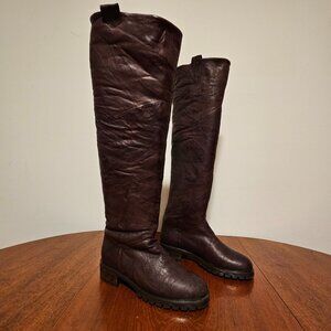ROSS & SNOW Elena Over the Knee Leather PULL-ON Boots